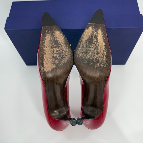 Stuart Weitzman Princess Red Patent Leather Pumps Women’s Size 7.5N - Picture 8 of 15